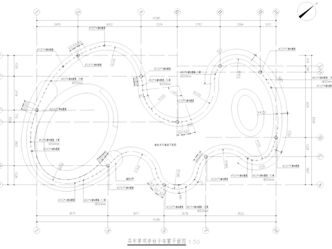 现代异形景观亭廊架CAD施工图+SU模型cad施工图
