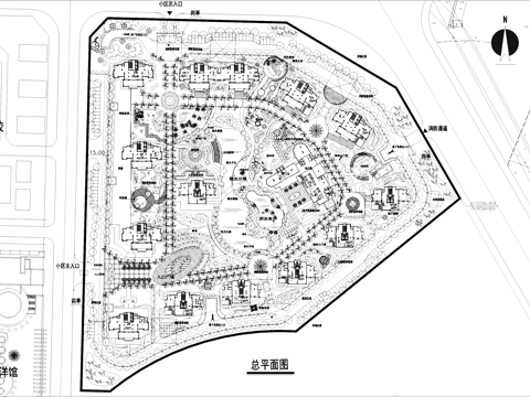 鑫泰小区景观规划平面CAD施工图cad施工图