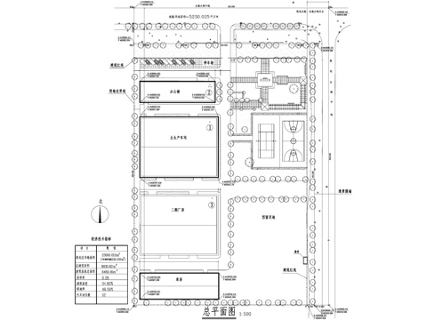 工业园区产业园 厂房车间办公楼 建筑规划平面图cad施工图