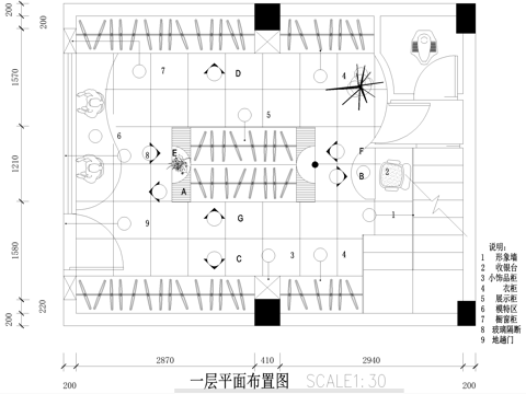 服装店 服饰店 专卖店 阁楼cad施工图