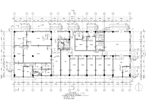 二层车间厂房办公楼综合楼工业建筑cad施工图