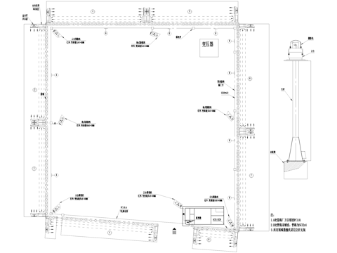 厂区安保系统平面图 红外摄像机监视器 电气图 弱电图cad施工图