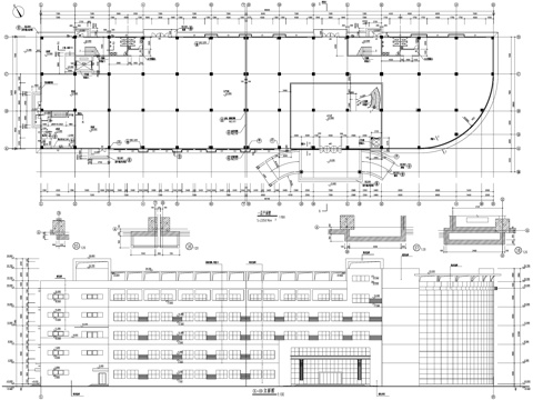 五层厂房生产车间工业建筑CAD施工图cad施工图
