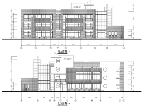现代三层居住区幼儿园建筑CAD施工图cad施工图