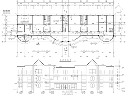三层托儿所幼儿园建筑cad施工图