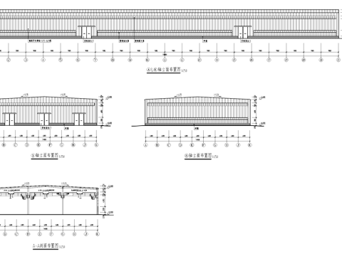 钢结构单层吊车车间仓库厂房工业建筑结构CAD施工图cad施工图