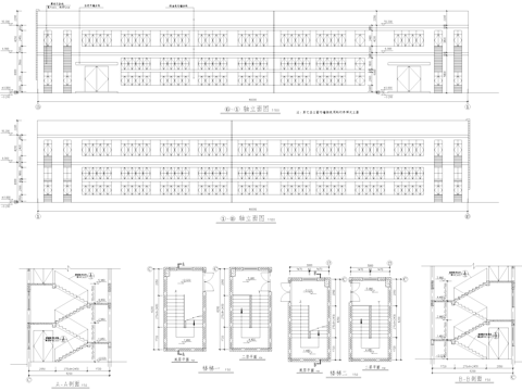 二层车间厂房工业建筑CAD施工图cad施工图