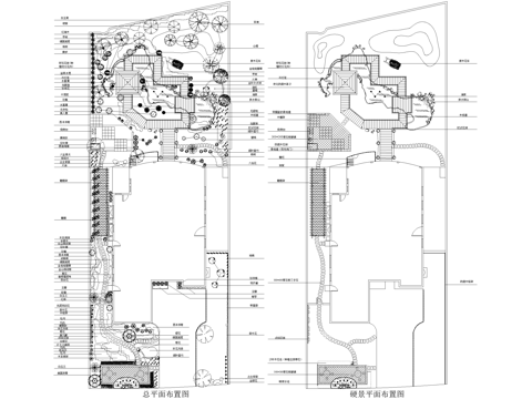 别墅庭院景观平面图 植物种植绿化配置cad施工图