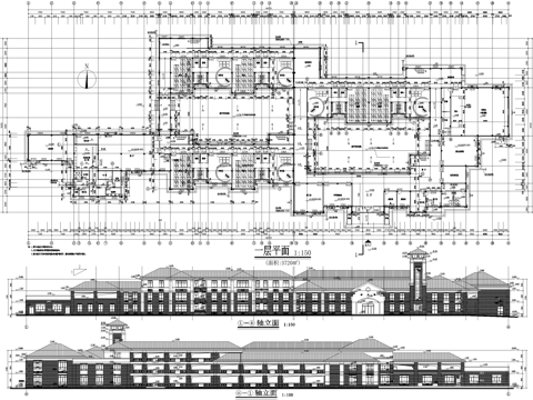 幼儿园建筑 三层托儿所塔楼cad施工图