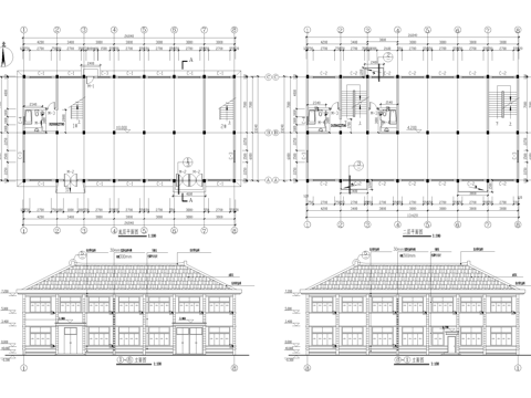 二层橡胶厂车间厂房丙类生产工业建筑cad施工图
