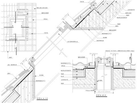 坡屋顶 斜屋面窗cad施工图