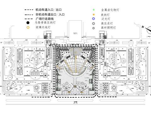 城市行政中心广场 规划总平面图cad施工图