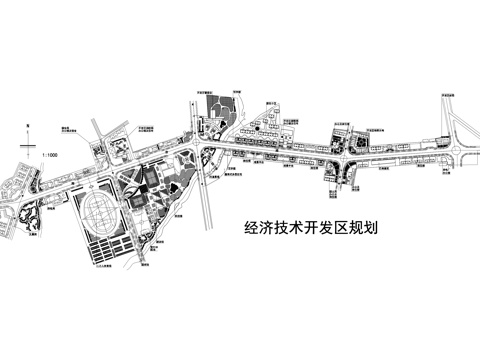 经济技术开发区城市规划总平面图cad施工图