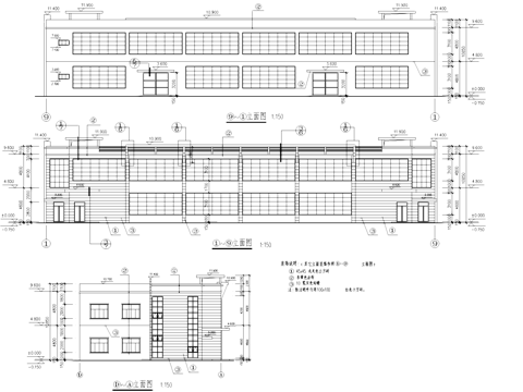 二层车间厂房工业建筑CAD施工图cad施工图