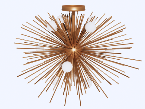  海胆样式吸顶灯su模型 