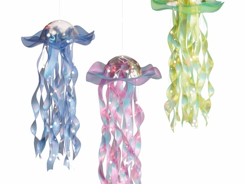  水母造型灯具3d模型 