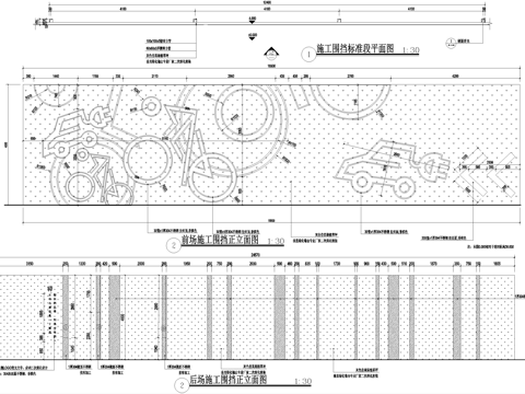 灰色仿真绿植草坪围挡  垂直绿化墙 施工场地围墙cad施工图