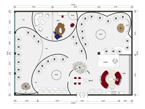 创意婚纱店 最新平面施工图设计cad施工图