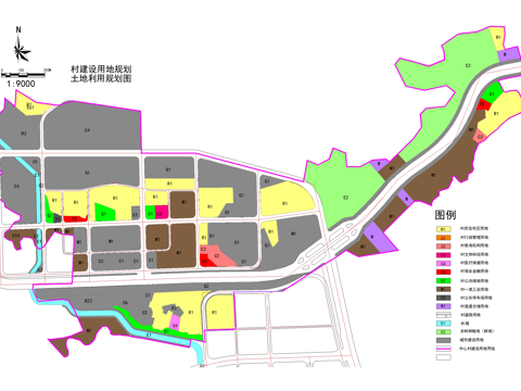 乡村规划平面图 土地利用规划图 现状图 村建设用地规划cad施工图