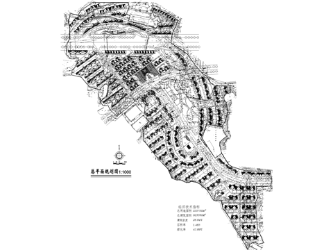 乡村规划村镇居住区规划总平面图cad施工图