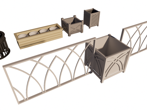 花箱种植箱su模型