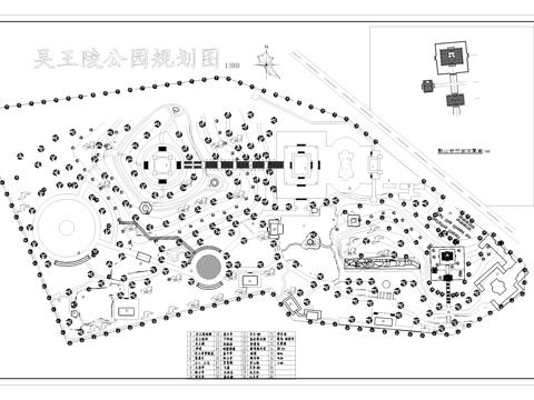 吴王陵公园景观规划平面CAD施工图cad施工图
