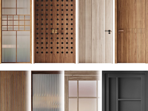  日式北欧风门0253d模型 