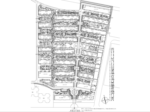居住区景观植物种植绿化配置小区规划总平面图cad施工图