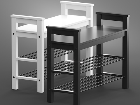  HEMNES鞋柜长凳3d模型 