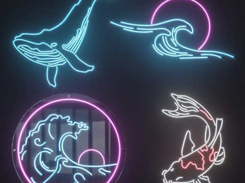  霓虹灯套装293d模型 