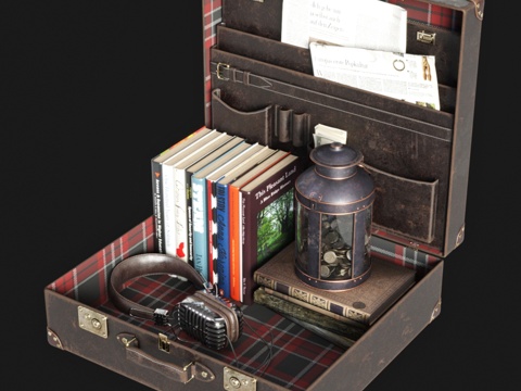  户外行李箱装饰套装3d模型 