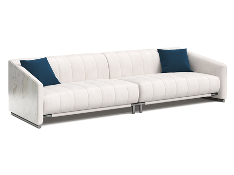  现代简约双人沙发 双人沙发 简约沙发 抱枕3d模型 