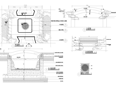 新中式景观桥 石桥 拱桥 一步桥cad施工图