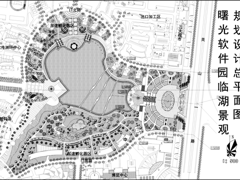 曙光软件园临湖景观平面CAD施工图cad施工图