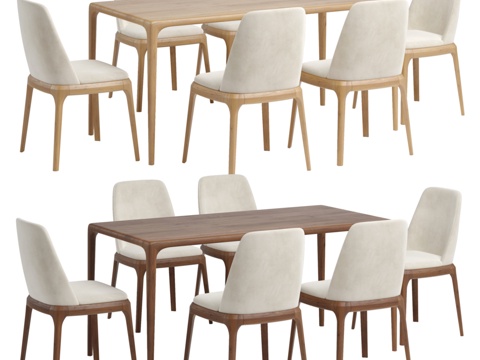  莎黛餐桌套装3d模型 