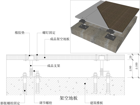 架空地板地坪节点cad施工图cad施工图
