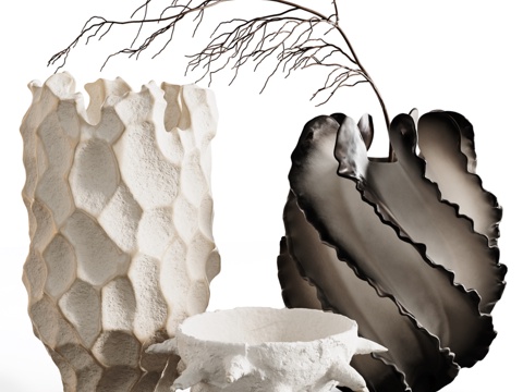  极简陶瓷花瓶3d模型 