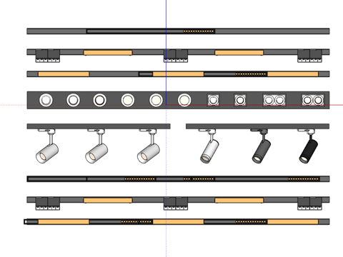 现代筒灯射灯合集su模型