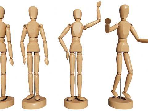 素描玩偶摆件饰品su模型