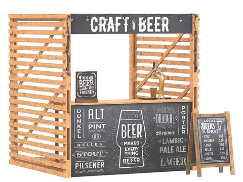  木质展架3d模型 