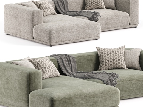  赫瑟模块化转角沙发3d模型 