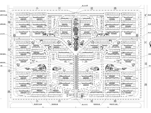 居住区规划住宅小区总平面图cad施工图