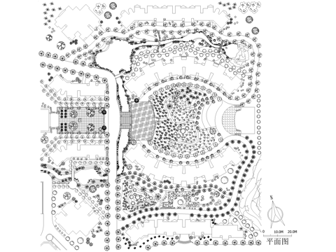 居住区规划小区平面图 住宅景观绿地绿化cad施工图