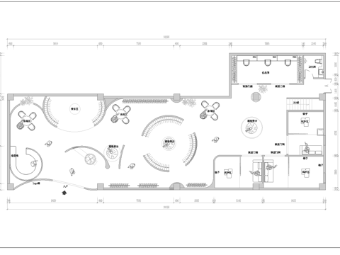 创意婚纱店 最新平面施工图设计cad施工图