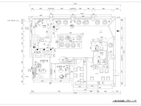 创意婚纱店 最新全套施工图设计cad施工图