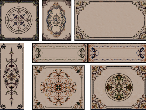 欧式地面拼花su模型