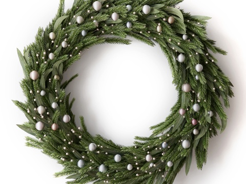  圣诞花环3d模型 