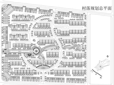生态村落总平面图 居住区乡村规划 乡村改造cad施工图