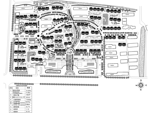 居住区规划总平面图cad施工图