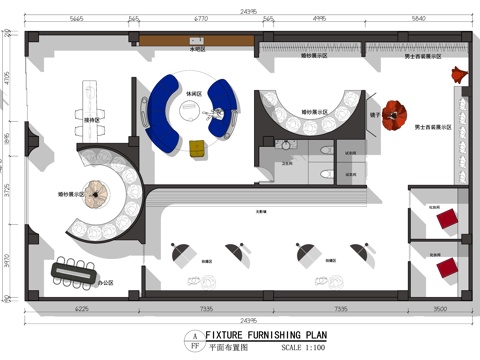 创意婚纱店 最新平面施工图设计cad施工图